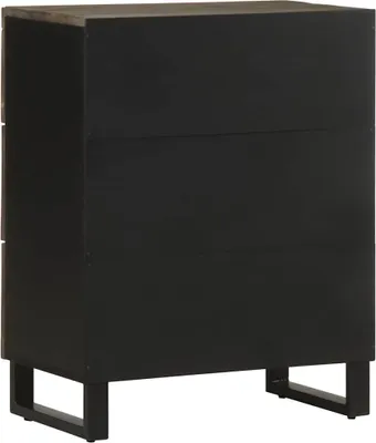 Immagine prodotto di vidaXL Credenze 2 pezzi nero 60x33x75 cm legno massiccio mango