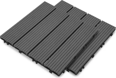 Produktbild von TolleTour Terrassenfliesen aus Kunststoff, Klicksystem, WPC Fliese,30 x 30cm, 11 Stück (1m²)
