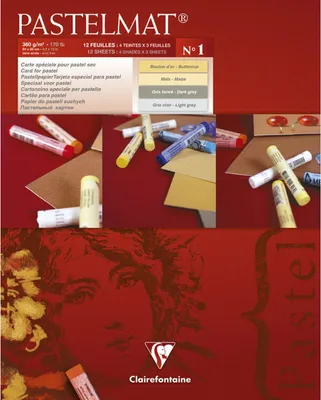 Produktbild von Clairefontaine PastelMat, Kunstpapier, 360 g/m², 12 Blätter