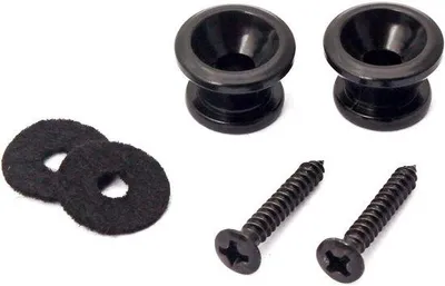 Produktbild von Gitarrenriemen mit Metallknöpfen und -nieten, schwarz