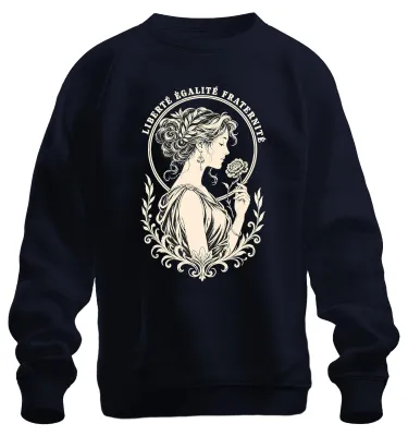 Produktbild von Liberté Égalité Fraternité Marianne Frankreich Sarkasmus Sweatshirt Pullover, Navy, M