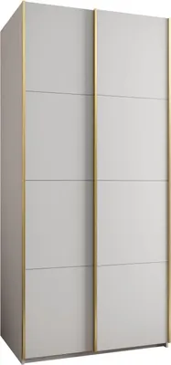 Produktbild von MEBLE KRYSPOL LUX 1 Kleiderschrank - 245,5x100x64cm - Weiß, Weiß, Gold