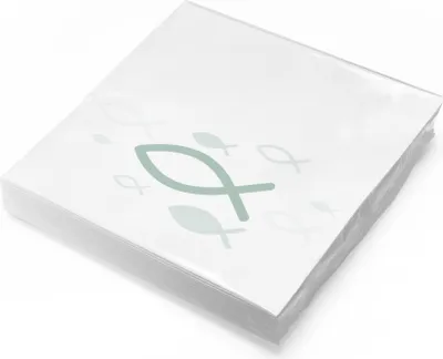 Produktbild von itenga Servietten Fisch WEIß Eukalyptus 30 x 30 cm 3-lagig 20 Stück