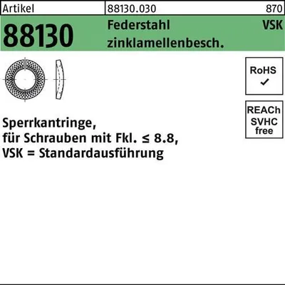 Produktbild von Reyher  Sperrkantringe VSK 88130, FVSK 27 flZnnc (50 Stück)