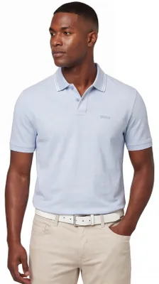 Produktbild von Polohemd Boss Black Orange Peoxfordnew hellblau 2-Knopf