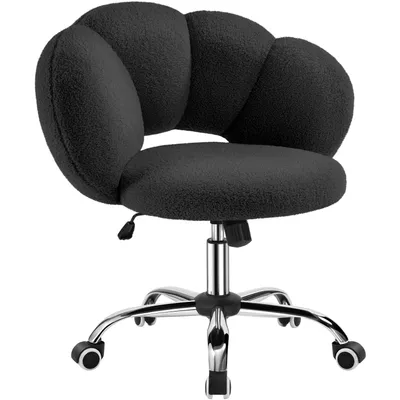 Produktbild von Yaheetech Bürostuhl höhenverstellbarer Schreibtischstuhl ergonomischer Bürosessel, Wolkenform, bis 136 kg belastbar, Schwarz