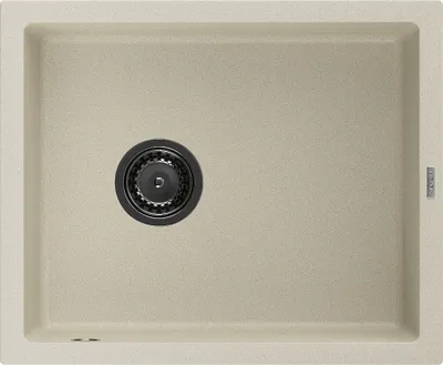 Produktbild von Mexen Pedro 1-Becken-Granit-Spüle 560 x 460 mm, Beige, Siphon Schwarz - 6508561000-69-B