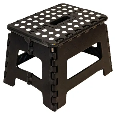 Produktbild von Klapphocker, Klapptritt 22 cm für Kinder faltbar bis 150 kg Schwarz