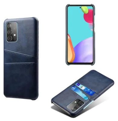 Productafbeelding van MobyDefend Hoesje - Geschikt voor Samsung Galaxy A52 / A52s - Lederen Backcover Met Vakjes Pasjes - Blauw