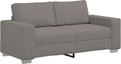 Zdjęcie produktu dla Sofa dwuosobowa, jasnoszara, 180x77x82 cm, tkanina sztruksowa