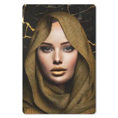 Produktbild von MuchoWow® Mauspad Mousepad Frau - Kopftuch - Abstrakt 18x27 cm - Mousepads - Maus Mat - Pad - Mausunterlage