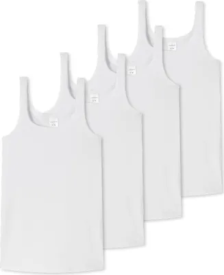 Produktbild von Schiesser 4er Pack Teens Girls 95/5 Organic Baumwolle Unterhemd / Top Arm- und Halsausschnitt mit Einfass, Breite Träger für hohen Tragekomfort, Elastische Single-Jersey-Qualität