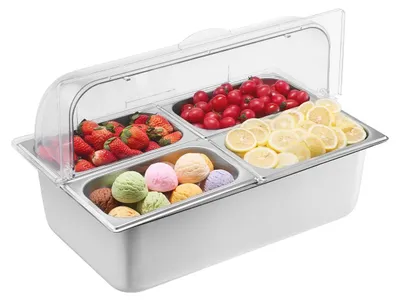 Obrázek produktu pro VEVOR nádoby na přílohy Nerezové gastronádoby (4 x 1/4 nádoby) pro restaurace hotely kuchyně párty
