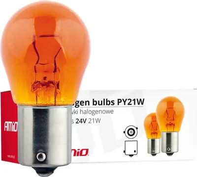 Immagine prodotto di Lampade alogene PY21W BAU15s 24V 21W AMBRA, confezione da 10 E8 AMIO-02573