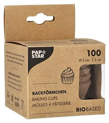 Produktbild von 2400 Papstar Backförmchen rund Ø 5 cm, 3 cm natur aus Frischfaser und Kakaoschalen 88694