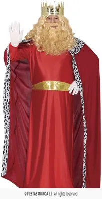 Image de Guirca Costume de Roi Rouge Homme Tunique Cape Jasełka M