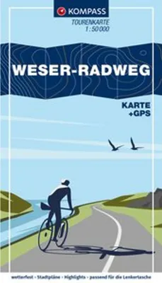 Produktbild von KOMPASS Fahrrad-Tourenkarte Weser-Radweg 1:50.000