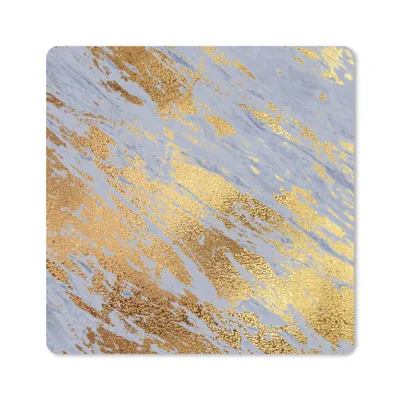 Produktbild von MuchoWow® Mauspad Mousepad Marmor - Gold - Blau 20x20 cm - Mousepads - Maus Mat - Pad - Mausunterlage - Desk Mat - Bureauartikeln