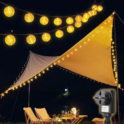Productafbeelding van Lichtsnoer Lampionnen 10m - 8 Standen - Warmwit - Voor Buiten