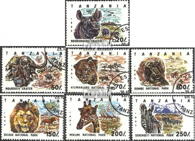 Produktbild von Briefmarken Tansania 1993 Mi 1607-1613 (kompl.Ausg.) gestempelt Nationalparks