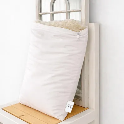 Produktbild von LanaWool Premium Merino Wollkissen 50×70 cm Creme 700 g | 100 % Woolmark® Wolle | Natürlich atmungsaktiv | Höhenverstellbar | ® STANDARD