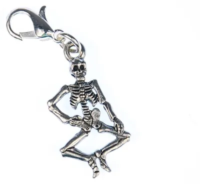 Produktbild von Skelett Charm Knochenmann Anhänger Tod Halloween Steampunk Miniblings versilbert