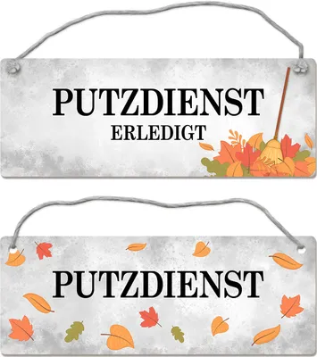 Produktbild von Putzdienst oder Putzdienst erledigt Wendeschild mit Kordel Schild Türschild