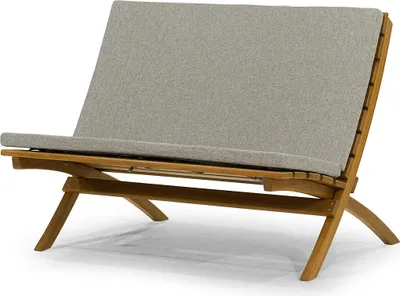 Immagine prodotto di Robusto mobile da giardino imbottito per esterni a 2 posti con struttura in legno per patio