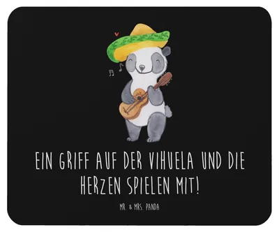 Produktbild von Mr. & Mrs. Panda Mauspad Vihuela Herzklang - Schwarz - Geschenk, Musik, Saiteninstrument, Mousepad, historische, pc mausunterlage, Musiker, Lernen, Mouse Pad, Instrument