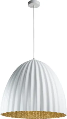 Obrázok produktu pre Dekoratívne závesné svietidlo bielo-zlaté moderné okrúhle zvlnené tienidlo 70 cm Telma 1xE27 15W Sigma Lighting