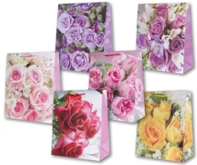 Produktbild von Dekorative laminierte Tasche PL-6, mittelgroß, 70 Rosen – Panorama