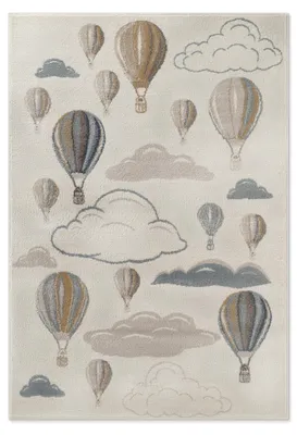 Immagine prodotto di Tappeto per bambini Hanse Home, motivo mongolfiera, ideale per la cameretta, colore crema