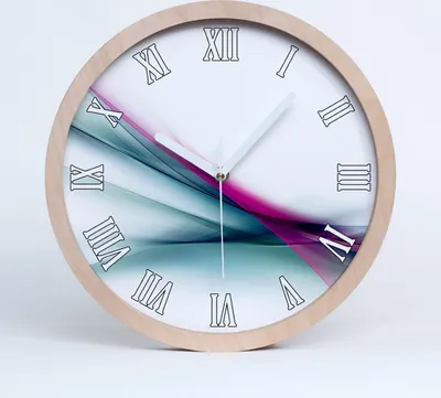 Produktbild von Holzuhr 25fi cm wanduhr - weiße Spitzen - abstrakcjaale