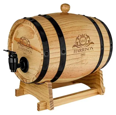 Produktbild von Wein- und Whiskyfass mit Zapfhahn - Holz - 3 L