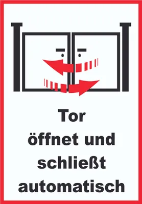 Produktbild von Tor öffnet und schließt automatisch Schild A1 Rückseite selbstklebend