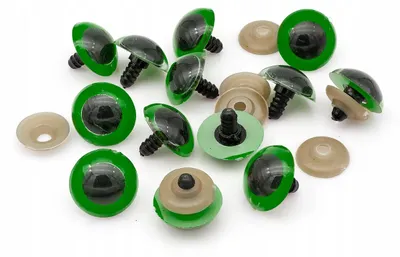 Produktbild von MIXFORM Sicherheitsaugen Kunststoff Grün 18mm 10 Paar
