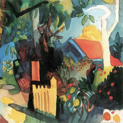 Obrázok produktu pre August Macke Art Print Obraz - Krajina s jasnými stromami, 1914 (40 x 40 cm)