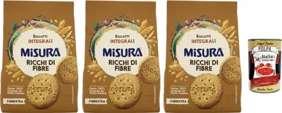 Produktbild von Italian Gourmet - Fibrextra, Vollkornkekse ballaststoffreich – 3 x 330 g, knusprige Frühstückskekse aus Vollkornmehl, ideal zu Kaffee & Tee, Snack für unterwegs, Vorratspack + Italian Gourmet Polpa