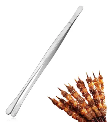 Kochzange 30 cm Edelstahl, gezackte Spitzen, Grill-BBQ-Zange