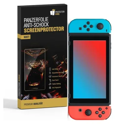 Produktbild von 2x Panzerfolie für Nintendo Switch Displayschutz Schutzfolie MATT ANTI-SHOCK/ ANTI-KRATZ/ ANTI-BRUCH/ ANTI-SCHMUTZ/ ANTI-REFLEX