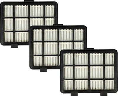 Three vacuum filters arranged in a staggered pattern.
