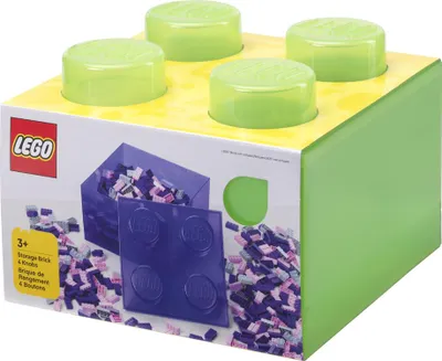 Produktbild von LEGO Aufbewahrungsstein STORAGE BRICK 4 TOP LID transluzent-hellgrün
