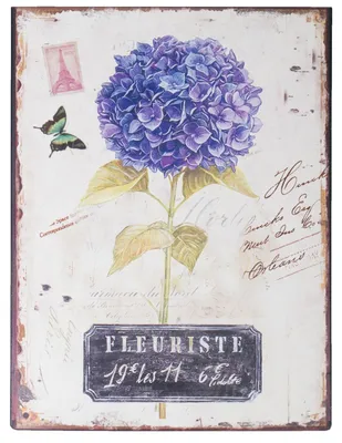 Image de Panneau décoratif rétro 25 x 33 cm Tableau mural Panneau en tôle Shabby Chic Tableau en fer Décoration murale