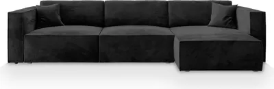 Produktbild von Masseno Ecksofa TOLMO M mit Schlaffunktion L-Form, Sofa mit Bettkasten, Wohnzimmersofa, Couch, Soffa, Bettsofa, Couchgarnitur- Schwarz, MONOLITH 95
