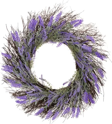 Produktbild von Lavendelkranz Türdekoration Frühlingskranz Dekoration Eingangsbereich Blumenkranz