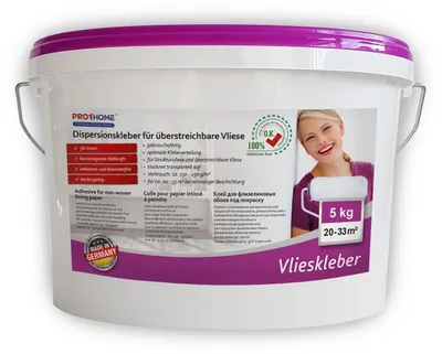 Produktbild von Vlieskleber Profhome Fertig-Kleber für Malervlies Renoviervlies 5 kg max 33 qm