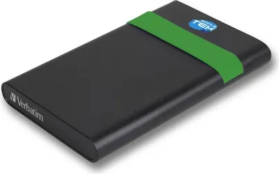 Image de Disque dur externe Verbatim 512GB 2.5" USB 3.2 5400rpm Noir/Vert pour Windows et Mac