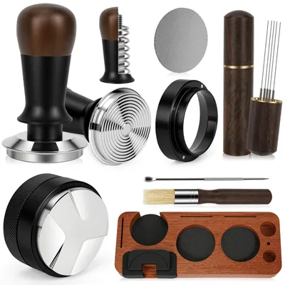 Barista-Zubehör 8-tlg., 51 mm Espresso-Tamperset mit Station