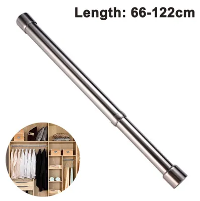 Produktbild von Ausziehbare Kleiderstange aus Edelstahl, Kleiderstange mit Spannstange, Kleiderstange für Kleiderschrank, Dusche, Balkon