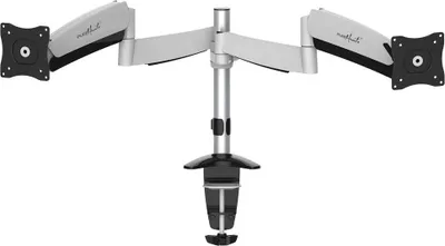 Immagine prodotto di Supporto per monitor PureMounts PM-Office-DM-23D - supporto da scrivania/da tavolo per 2 monitor, completamente mobile, orientabile, inclinabile, regolabile in altezza anche per televisori fino a 61 cm / 28' pollici / VESA 100 - per 2 monitor